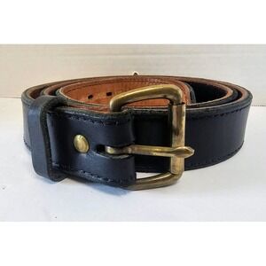CrossBreed Holsters Leather Gun Belt Black W/Felt SZ 47 Brass Buckle‎ Heavy Duty